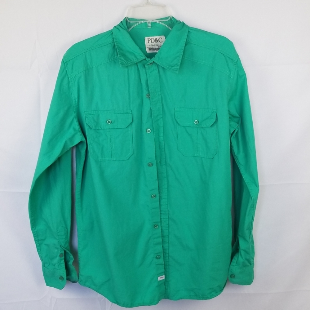 🍓 PD&C Aqua Long Sleeve Button Down